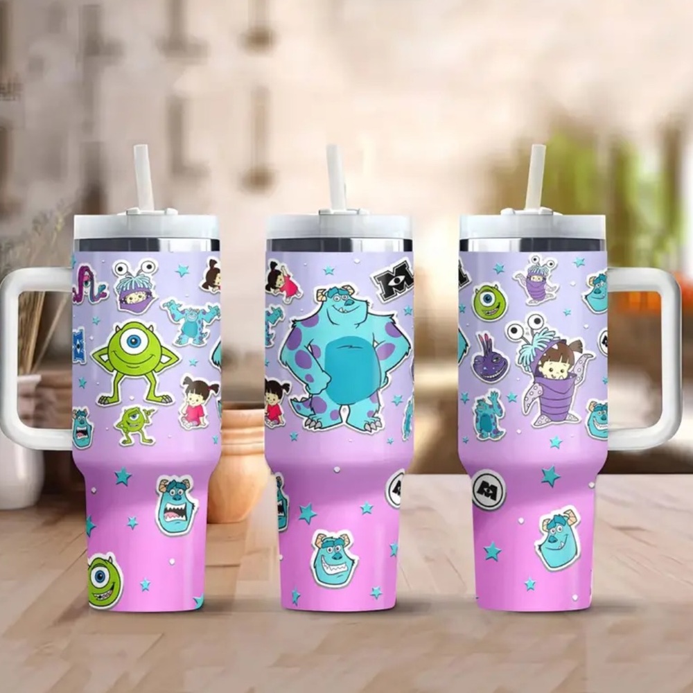 RARE Disney Monsters, Inc 40 oz Stainless Steel Tumbler Quencher - NEW